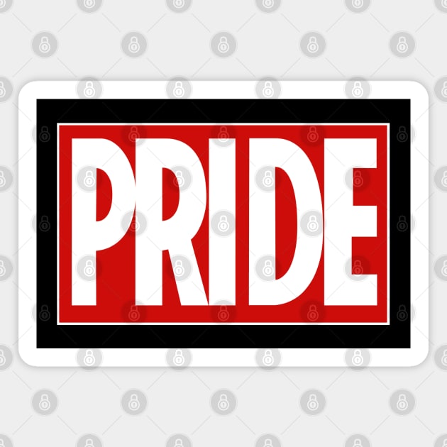 PRIDE. Celebrate Pride with this bold red logo design Magnet by Off the Page